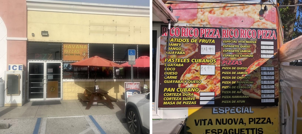 Havana Pizzas Menu